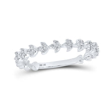  10k White Gold Womens Round Diamond Stackable Band Ring 1/6 Cttw