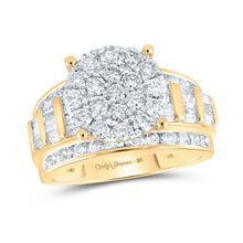  10k Yellow Gold Round Diamond Cluster Bridal Wedding Engagement Ring 2 Cttw