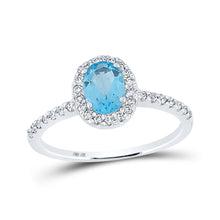  10k White Gold Womens Oval Synthetic Blue Topaz Solitaire Ring 1-1/5 Cttw