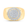 10k Yellow Gold Mens Round Diamond Circle Ring 1/3 Cttw
