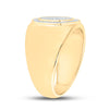 10k Yellow Gold Mens Round Diamond Circle Ring 1/3 Cttw