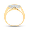 10k Yellow Gold Mens Round Diamond Circle Ring 1/3 Cttw