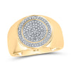 10k Yellow Gold Mens Round Diamond Circle Ring 1/3 Cttw