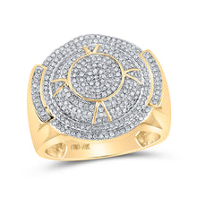  10k Yellow Gold Mens Round Diamond Circle Ring 3/4 Cttw