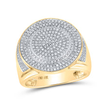  10k Yellow Gold Mens Round Diamond Circle Ring 7/8 Cttw