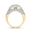 10k Yellow Gold Mens Baguette Diamond Circle Ring 1-5/8 Cttw