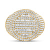 10k Yellow Gold Mens Baguette Diamond Circle Ring 3-3/8 Cttw