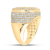 10k Yellow Gold Mens Baguette Diamond Circle Ring 3-3/8 Cttw
