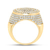 10k Yellow Gold Mens Baguette Diamond Circle Ring 3-3/8 Cttw
