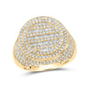 10k Yellow Gold Mens Baguette Diamond Circle Ring 3-3/8 Cttw