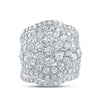 14k White Gold Round Diamond Cluster Bridal Wedding Ring Band Set 5 Cttw