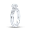 10k White Gold Round Diamond Halo Bridal Wedding Ring Band Set 1/4 Cttw