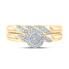 10k Yellow Gold Round Diamond Bridal Wedding Ring Band Set 1/6 Cttw