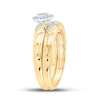 10k Yellow Gold Round Diamond Bridal Wedding Ring Band Set 1/6 Cttw