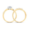 10k Yellow Gold Round Diamond Bridal Wedding Ring Band Set 1/6 Cttw