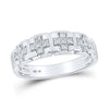 10k White Gold His Hers Round Diamond Cluster Matching Wedding Set 1 Cttw