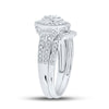 10k White Gold Round Diamond Bridal Wedding Ring Band Set 1/5 Cttw