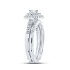 10k White Gold Round Diamond Bridal Wedding Ring Band Set 1/3 Cttw