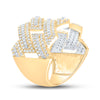 10k Two-tone Gold Mens Round Diamond Band Ring 1-3/8 Cttw
