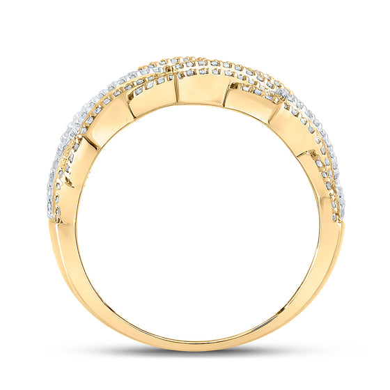 10k Two-tone Gold Mens Round Diamond Band Ring 1-3/8 Cttw