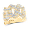 10k Two-tone Gold Mens Round Diamond Band Ring 1-3/8 Cttw