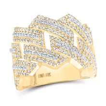  10k Two-tone Gold Mens Round Diamond Band Ring 1-3/8 Cttw