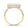 10k Two-tone Gold Mens Round Diamond Initial A Letter Ring 1-1/4 Cttw