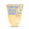 10k Two-tone Gold Mens Round Diamond Initial M Letter Ring 1-1/5 Cttw