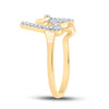 10k Yellow Gold Womens Round Diamond Love Fashion Ring 1/5 Cttw