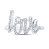 10k White Gold Womens Round Diamond Love Fashion Ring 1/5 Cttw
