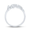 10k White Gold Womens Round Diamond Love Fashion Ring 1/5 Cttw