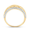 10k Yellow Gold Mens Round Diamond Nugget Band Ring 3/4 Cttw