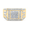10k Yellow Gold Mens Round Diamond Square Ring 3/8 Cttw