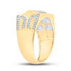 10k Yellow Gold Mens Round Diamond Square Ring 3/8 Cttw