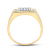 10k Yellow Gold Mens Round Diamond Square Ring 3/8 Cttw