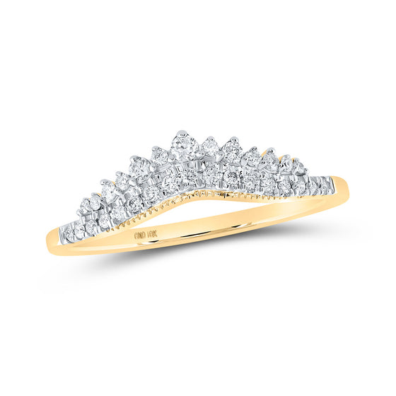 10k Yellow Gold Womens Round Diamond Enhancer Wedding Band 1/5 Cttw