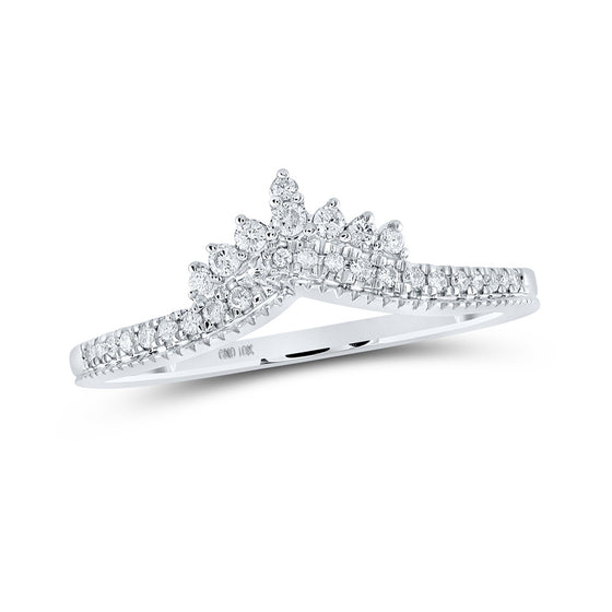 10k White Gold Womens Round Diamond Enhancer Wedding Band 1/6 Cttw