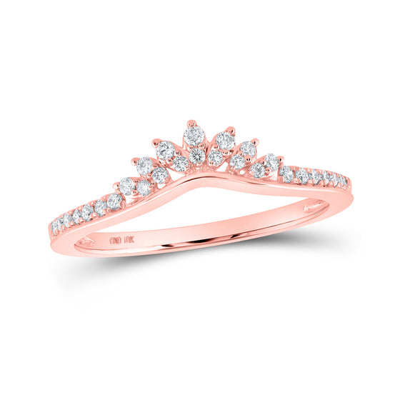 10k Rose Gold Womens Round Diamond Enhancer Wedding Band 1/6 Cttw
