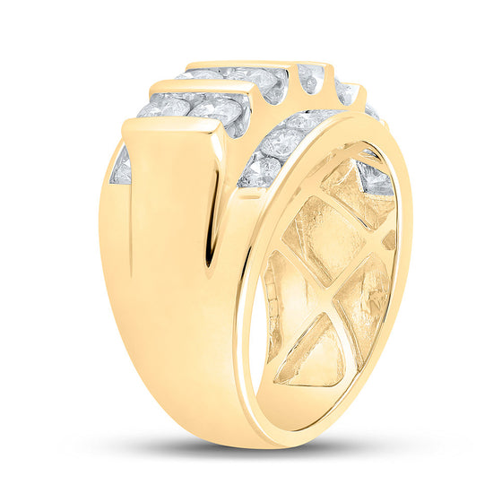 14k Yellow Gold Mens Round Diamond Band Ring 4 Cttw