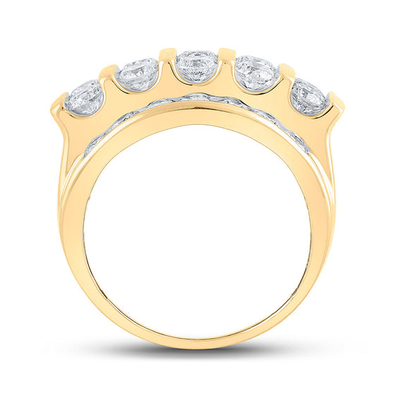 14k Yellow Gold Mens Round Diamond Band Ring 4 Cttw