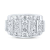 14k White Gold Mens Round Diamond Band Ring 4 Cttw