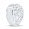 14k White Gold Mens Round Diamond Band Ring 4 Cttw