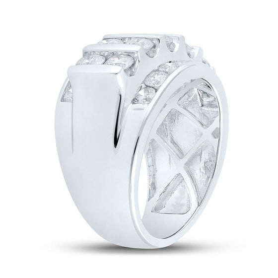 14k White Gold Mens Round Diamond Band Ring 4 Cttw