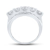 14k White Gold Mens Round Diamond Band Ring 4 Cttw