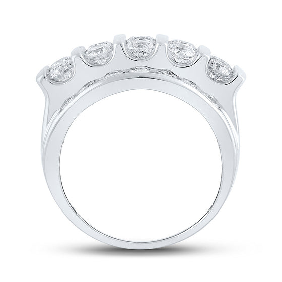 14k White Gold Mens Round Diamond Band Ring 4 Cttw