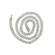  10k Yellow Gold Mens Round Diamond 24-inch Link Chain Necklace 22-1/3 Cttw