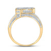 10k Two-tone Gold Mens Round Diamond F Initial Letter Ring 1 Cttw