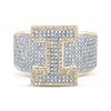 10k Two-tone Gold Mens Round Diamond I Initial Letter Ring 1-1/5 Cttw
