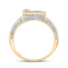 10k Two-tone Gold Mens Round Diamond L Initial Letter Ring 1-1/5 Cttw