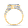 10k Two-tone Gold Mens Round Diamond N Initial Letter Ring 1-1/5 Cttw